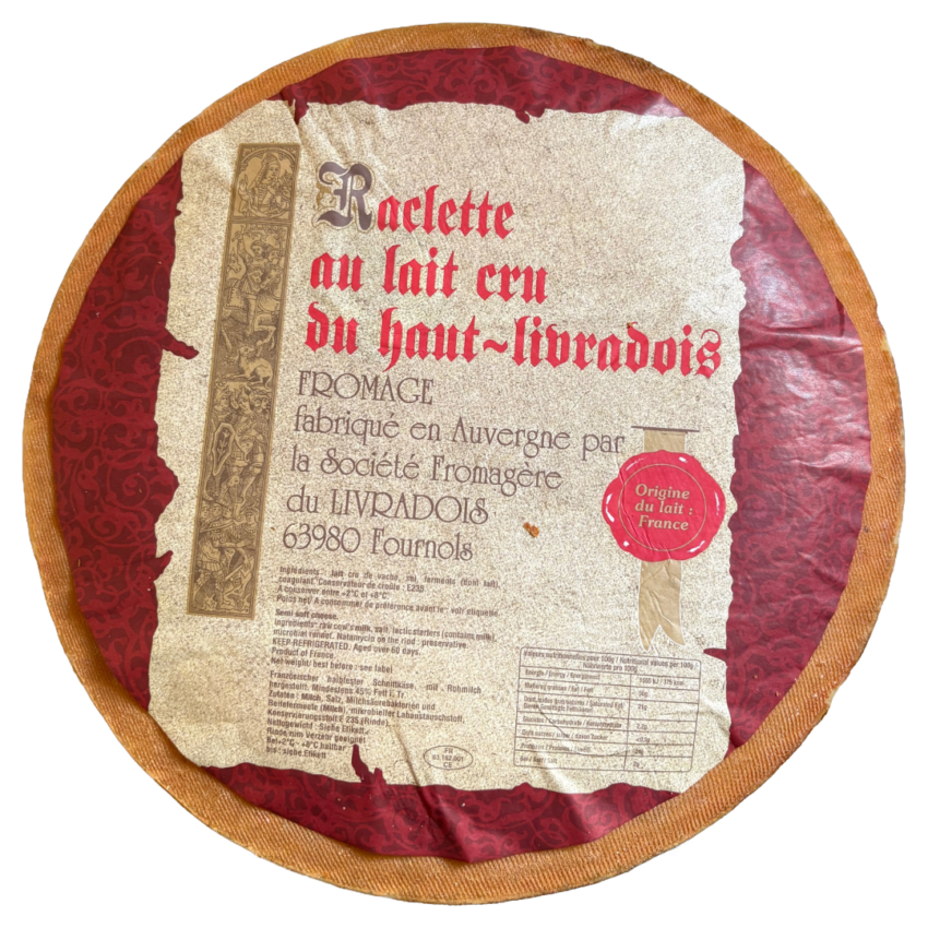 Brânză Raclette din lapte crud 250g - 1.5kg