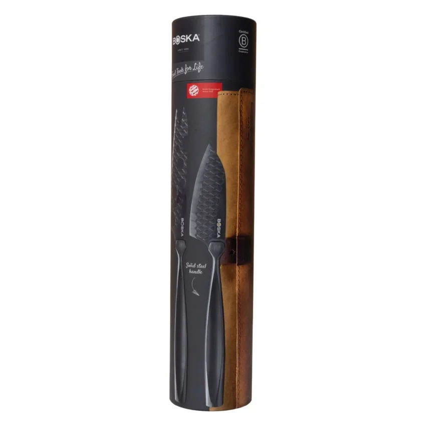 Set cuțite pentru brânză in husă de piele MONACO+NEGRU